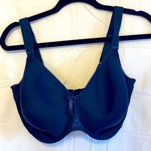 Elomi navy Hermione underwires bandless molded bra 38HH